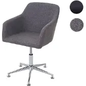 Mendler Esszimmerstuhl HWC-A74, Drehstuhl Loungesessel, höhenverstellbar Textil, grau