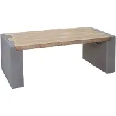 Mendler Couchtisch HWC-A15, Wohnzimmertisch, Beton-Optik Tanne Holz rustikal massiv MVG- 46x122x60cm
