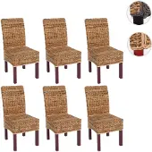 Mendler 6er-Set Esszimmerstuhl Korbstuhl M69 Stuhl BALI Bananengeflecht hell, ohne Kissen
