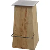 Mendler Barhocker HWC-L76, Barstuhl Tresenhocker, Industrial Massiv-Holz MVG-, natur mit Metall-Optik