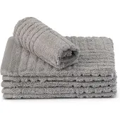 Ross Waschhandschuh "CARRE", grau (kiesel), B:16cm H:1cm L:22cm, Frottier, Waschlappen, Waschhandschuh, 100% Baumwolle, Rippenstruktur, große Farbauswahl