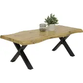 Hela Couchtisch "GERD", braun (wildeiche, schwarz, schwarz, wildeiche), B:110cm H:42cm T:60cm, Tische, Couchtisch, Baumkantenoptik, Breite 110 cm
