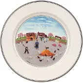 Villeroy & Boch Frühstücksteller "Frühstücksteller Hühnerhof Design Naif ø 21 cm bunt", bunt, Speiseteller, Frühstücksteller