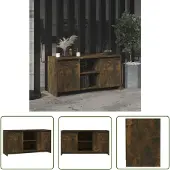 The Living Store TV-Schrank Räuchereiche 102x37,5x52,5 cm Holzwerkstoff