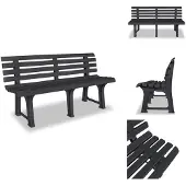 vidaXL Gartenbank 145,5 cm Kunststoff Anthrazit - Gartenbänke