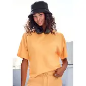 Buffalo T-Shirt , Damen, Gr. 40/42, orange (mango), Obermaterial: 100% Baumwolle, bestickt, unifarben, bequem hüftlang, Rundhals, Shirts T-Shirt, mit toller Stickerei
