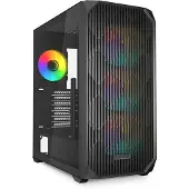 Sharkoon AK3 RGB, Midi Tower, PC, Schwarz, ATX, micro ATX, Mini-ITX, Multi, Taschenlüfter