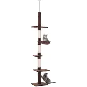 PawHut Kratzbaum Deckenhoch 230-260 cm für Kleine & Große Katzen Braun