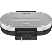 Rommelsbacher Waffeleisen "WA 1250", silber (schwarz, silber), B:34,5cm H:8cm T:25cm, Waffeleisen, Waffeleisen