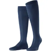 Falke Tiago Herren Kniestrümpfe, 39-40, Blau, Uni, Baumwolle