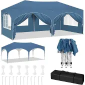 Woltu Pavillon, mit Seitenwänden, wasserabweisend UV-Schutz, blau