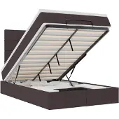 vidaXL Ottoman-Bett mit Matratze & LEDs Dunkelbraun 120x190 cm Stoff