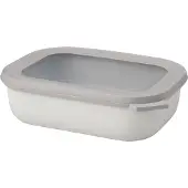 Mepal Multischüssel Cirqula - Mikrowellengeschirr - Multikom rechteckig 1000 ml - Nordic white - Meal prep box - Frischhaltedosen mit Deckel