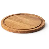 Continenta Steakteller "Holzteller mit itegrierte Saftrille zum Auffangen der Flüssigkeit", braun (holzfarben), H:2cm Ø:28cm, Holz, Speiseteller, Steakteller, Eichenholz, Ø 28 cm