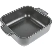 Peugeot Auflaufform APPOLIA Keramik quadratisch, 18 x 18 x 5,1 cm, Langlebige Keramikschale mit abgerundeten Winkeln für ein einfaches Servieren, Farbe: schiefergrau