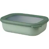 Mepal Multischüssel Cirqula - Mikrowellengeschirr - Multikom rechteckig 1000 ml - Nordic sage - Meal prep box - Frischhaltedosen mit Deckel