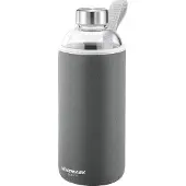Westmark Viva Trinkflasche mit Cover, Glas, 1 Liter, Praktische Wasserflasche aus hochwertigem Glas für unterwegs, Farbe: anthrazit