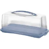 Rotho FRESH Kuchenbehälter, 16,5 cm Höhe, Kuchenbox ideal zum sicheren Transport geeignet, Farbe: horizon blue