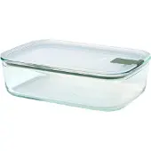 Mepal Easyclip Glas Frischhaltedose, nordic sage, Auslaufsichere und luftdicht verschlossene Dose mit speziellem Lüftungsventil, Volumen: 1,5 Liter