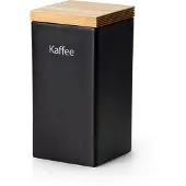 Continenta Vorrats-Dose schwarz matte Keramik mit Holzdeckel Silikonring ca. 1200 ml | CON-03714000