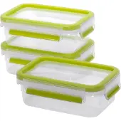 EMSA Clip&Close Frischhaltedosen 3er-Set 0,55 l, Grün