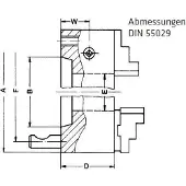 Elmag RÖHM-Dreibacken Drehfutter, DM 160, Kegel 5, DIN 55029, Stahlkörper, Camlock