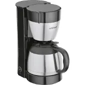 Cloer 5009 Filterkaffeemaschine für 8 Tassen, optionale Warmhaltefunktion, Tropfstopp & Auto-Off, Isolierkanne, Filtergröße 1x4, Edelstahl, schwarz 800 W