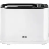 Braun Toaster "PurEase HT 3010 WH - 2 Schlitze, 7 Stufen, Auftau- Aufwärmfunktion", weiß, B:25cm H:24cm T:15cm, Toaster, 1.000 W, Kunststoff, Automatische Abschaltung, Brötchenaufsatz, Toaster