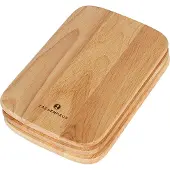 Zassenhaus Frühstücksbretter, 3er-Set, Brettchen aus Gummibaum, 22 x 15 cm, Maße ( L x B ): 22 x 15 cm