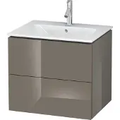 Duravit L-Cube Waschtischunterbau wandhängend, 2 Schubkästen, 620x550x481mm, LC624008989, Farbe: Flannel Grey Hochglanz Lack