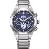 Citizen Chronograph , silber (titansilberfarben, dunkelblau, dunkelblau), Armbanduhren, Herren, titansilberfarben, Chronograph, Armbanduhr, Solar, Titan, Herrenuhr, analog, Tag, Stoppfunktion