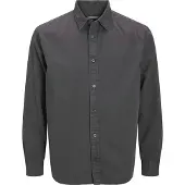 Jack & Jones Langarmhemd "JJECHARGE FADED SHIRT LS NOOS", Herren, Gr. S, N-Gr, schwarz, Web, Obermaterial: 100% Baumwolle, unifarben, relaxed fit, Hemden Langarmhemd