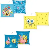 Spongebob Dekokissen SPONGE BOB "Sponge Bob", bunt (weiß, neutral), B:40cm H:2,5cm L:40cm, Polyester, Dekokissen_Sitzkissen_Kissenhüllen, Dekokissen, hochfarbig bedruckt
