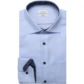 Seidensticker Businesshemd "Schwarze Rose", Herren, Gr. XL (44), normale Ärmellängen, blau, 100% Baumwolle, unifarben, regular fit, 2-Knopf-Manschette, Hemden Businesshemd, Regular 1/1 Kentkragen Uni