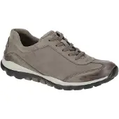 Gabor Keilsneaker , Damen, Gr. 40,5, Leder Textil, grau (schlamm), Nubukleder, unifarben, Schuhe Keilsneaker, mit Logoschriftzug an der Ferse, Freizeitschuh, Halbschuh, Schnürschuh