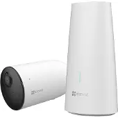 Ezviz HB3-1 Video-Überwachungssystem mit batteriebetriebener 2K WLAN Überwachungskamera mit Sirene und Stroboskoplicht