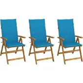 Syfax Klappstühle 3 Stk. mit Auflagen Massivholz Akazie