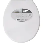 MSV WC Sitz Toilettensitz WC Deckel Klobrille Weiß mit Edelstahlscharnieren