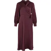 Vila Langärmeliges Midi Kleid Mit V-ausschnitt