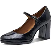 Tamaris Damen Riemchenpumps Mary Jane mattes und glänzendes Finish 1-22462-45, Größe:38 EU, Farbe:Blau