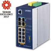 Planet IGS-5225-8P2S2X, Managed, L3, Gigabit Ethernet (10/100/1000), Vollduplex, Power over Ethernet (PoE), Wandmontage