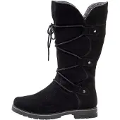 Sheego Weitschaftstiefel , Damen, Gr. 41, XL-Schaft, schwarz, Veloursleder, Schuhe Weitschaftstiefel