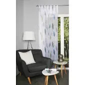 Home wohnideen Vorhang "PAOLO" Gr. 1, blau (blau, grün), B:140cm H:145cm, Voile, Polyester, Gardinen, Vorhang, Schlaufenschal PAOLO bedruckt