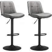 Vasagle Barhocker 2er Set, höhenverstellbar, drehbar, mit Rückenlehne