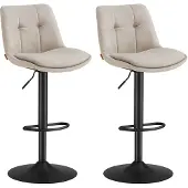 Vasagle Barhocker 2er Set, höhenverstellbar, drehbar, mit Rückenlehne
