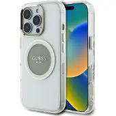 GUESS Etui für iPhone 16 Pro Max MagSafe Grau