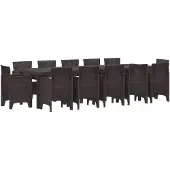 vidaXL Garten Essgruppe 13 stk. Braun Rattan