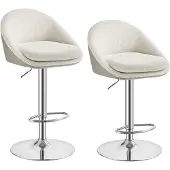 Vasagle Barhocker 2er Set höhenverstellbar cremeweiß-Silbergrau LJB110W01