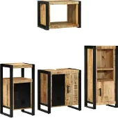 vidaXL Badezimmermöbel-Set 4 stk. Braun und Schwarz 55 x 35 x 60 cm