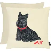 Apelt Dekokissen "Timmy", schwarz-weiß (schwarz, weiß, gemustert), B:48cm H:5cm L:48cm, Polyester, Dekokissen_Sitzkissen_Kissenhüllen, Dekokissen